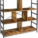 3-Tier Square Bookcase, Bookshelf for Home, Standing Bookshelf Display Cabinet with 7 Open Storage Shelves Decor Furniture for Living Room, Bedroom, Home Office - Rustic Brown