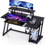 DESKIZIA Gaming Desk with Monitor Stand | Computer Table for Home & Office | Ergonomic Study Table with Keyboard Tray CPU Stand & Headphone Hook |120x60x90 cm