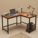 Deskizia L Shaped Computer Desk for Home Office | Multi-Purpose Study Table & gaming | Engineered Wood Corner Workstation for Laptop & PC | Space Saving Desk | 130X50X75cm